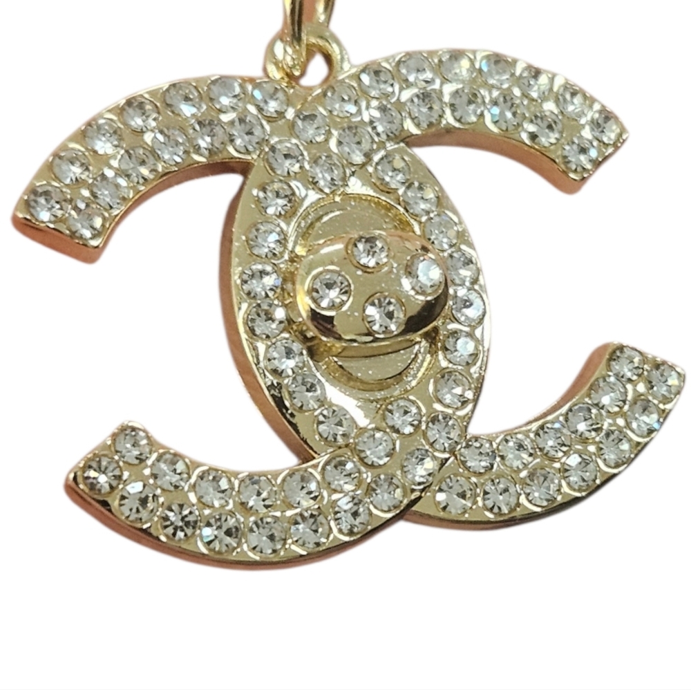 Large Chanel Stamped Crystalled Zipper Pull/ Charm Replacement